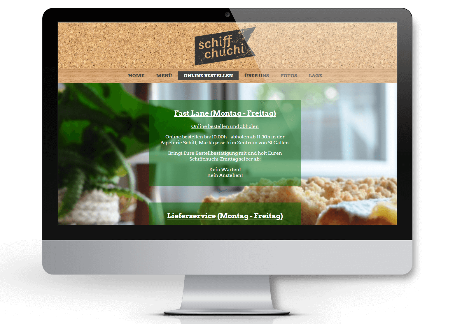 Website mit Bestellfunktion für Schiffchuchi