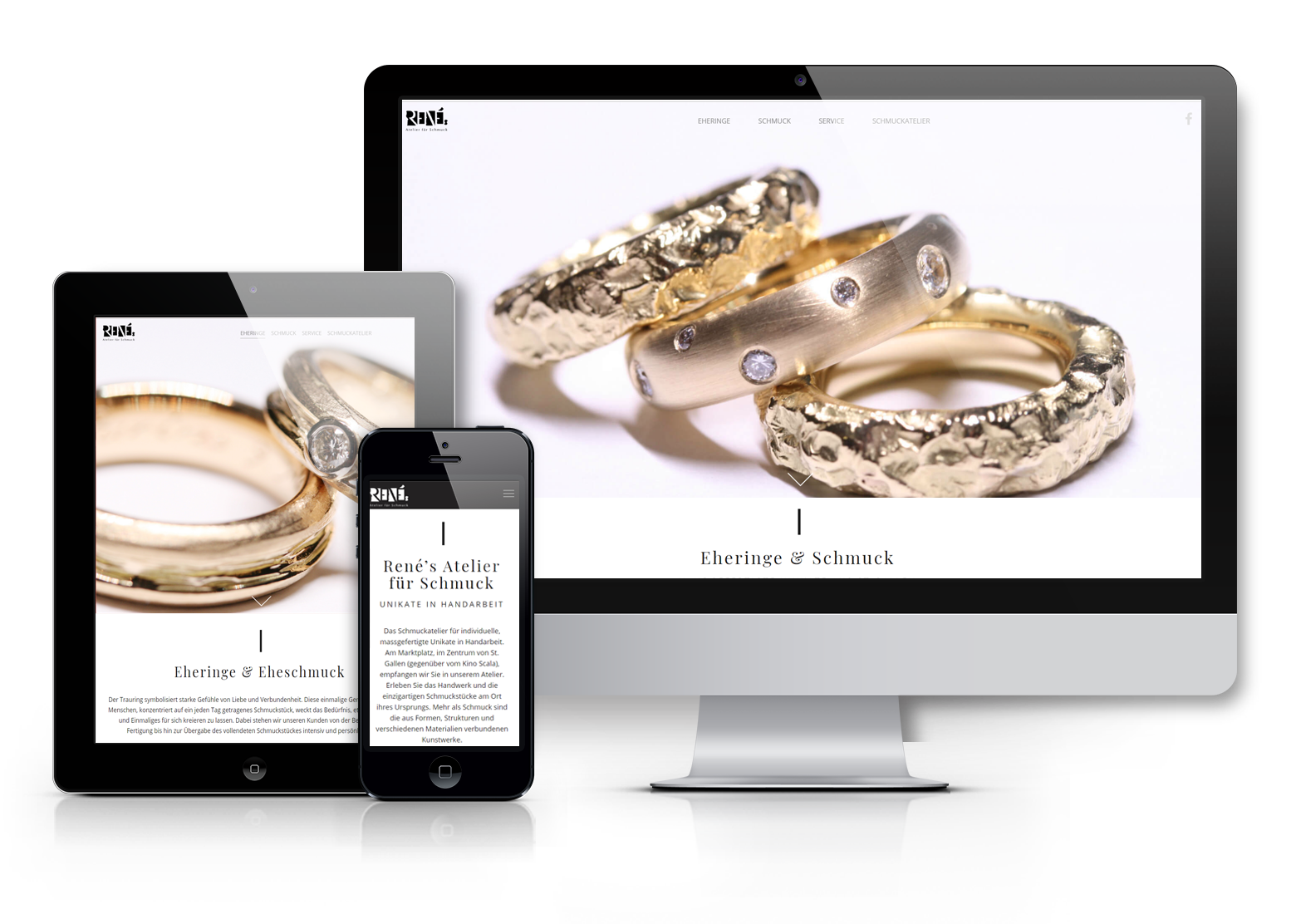 Webdesign und technische Umsetzung für René's Atelier für Schmuck