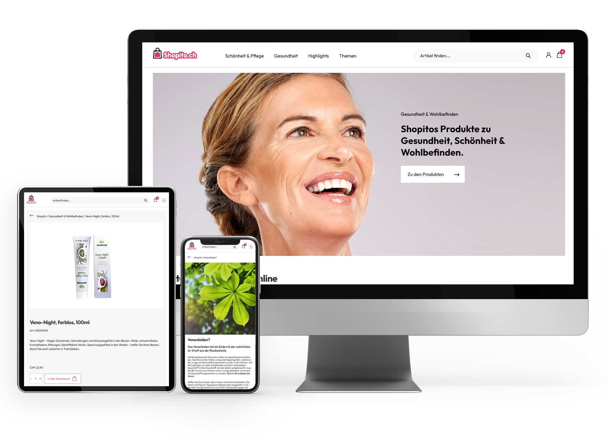 Onlineshop und Website für Shopito.ch mit WooCommerce, WordPress und PIM