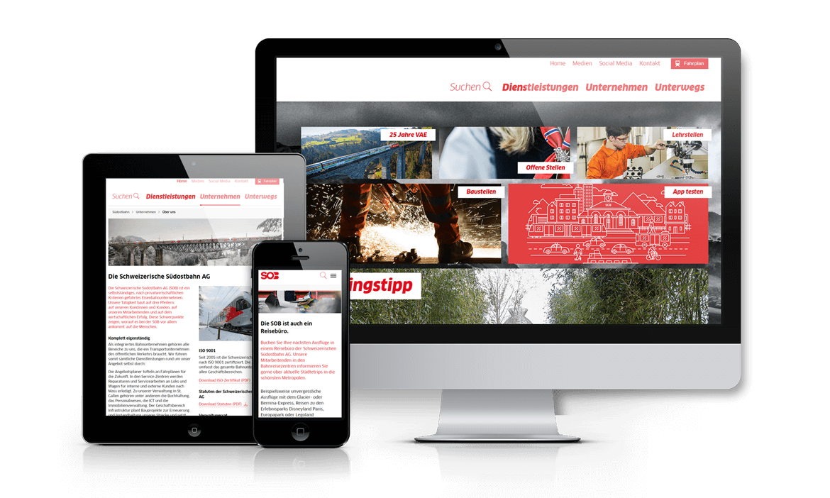 Internet- und Intranet Seite für SOB