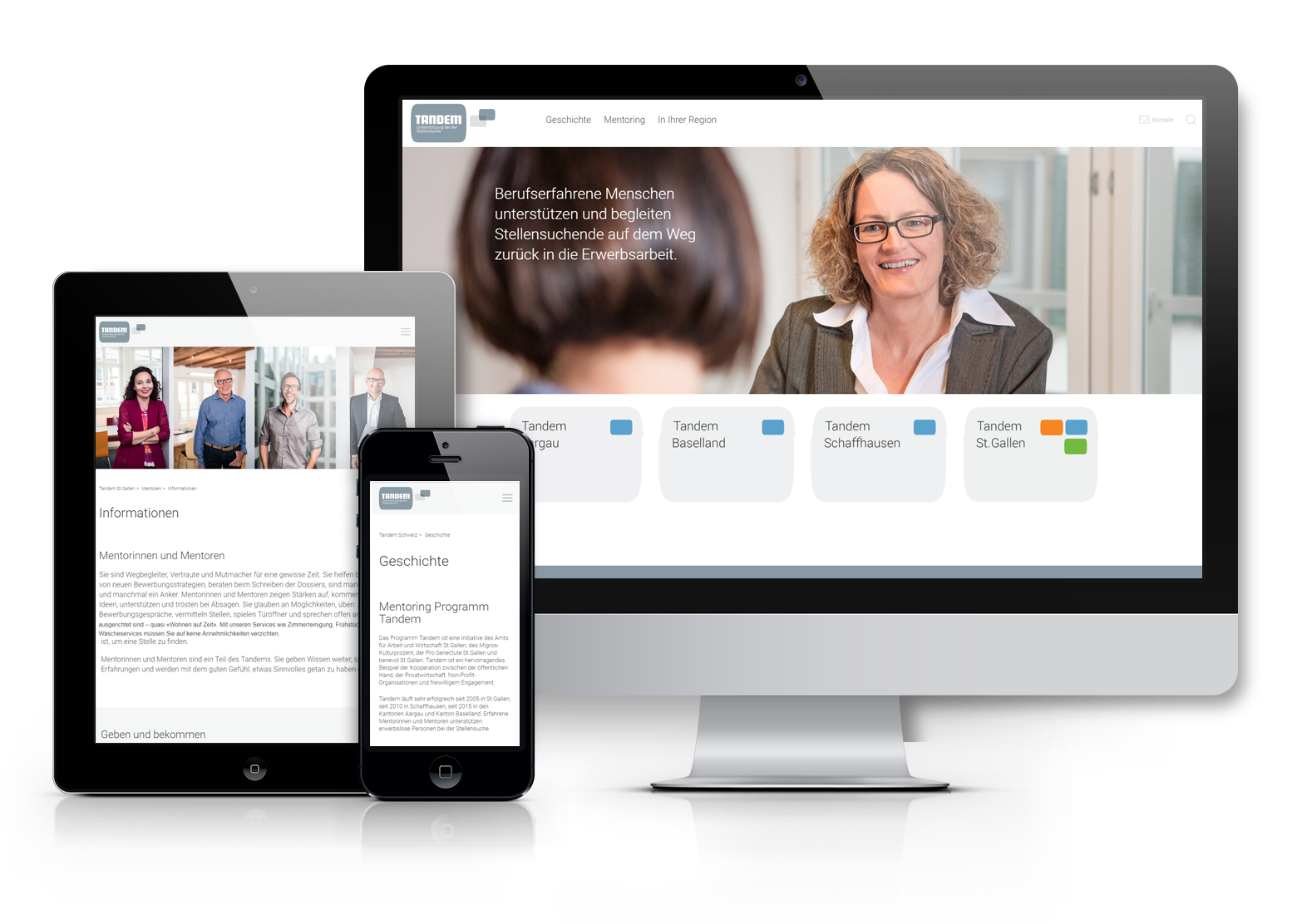 Redesign technisch umgesetzt für Tandem Schweiz