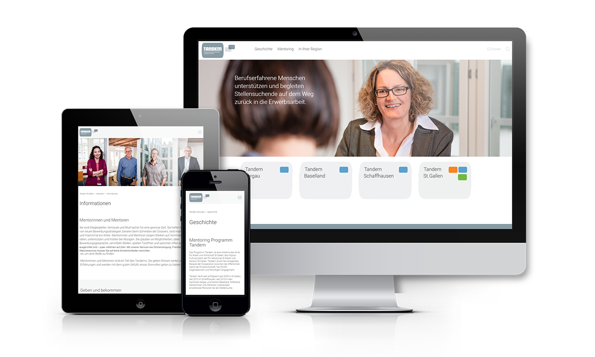 Redesign technisch umgesetzt für Tandem Schweiz