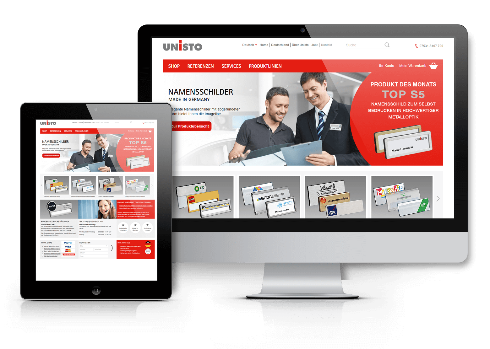 Magento Online Shops für Namensschilder - International