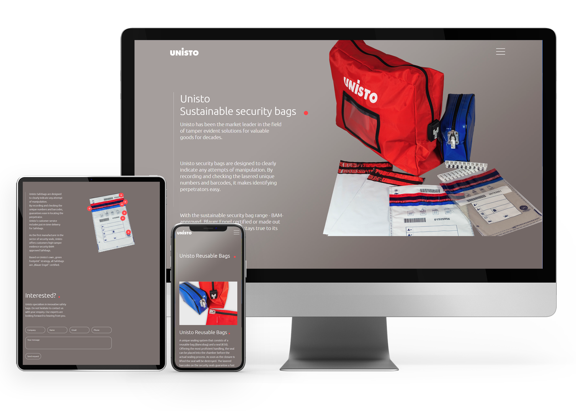 WordPress Microsite für Unisto Safebags