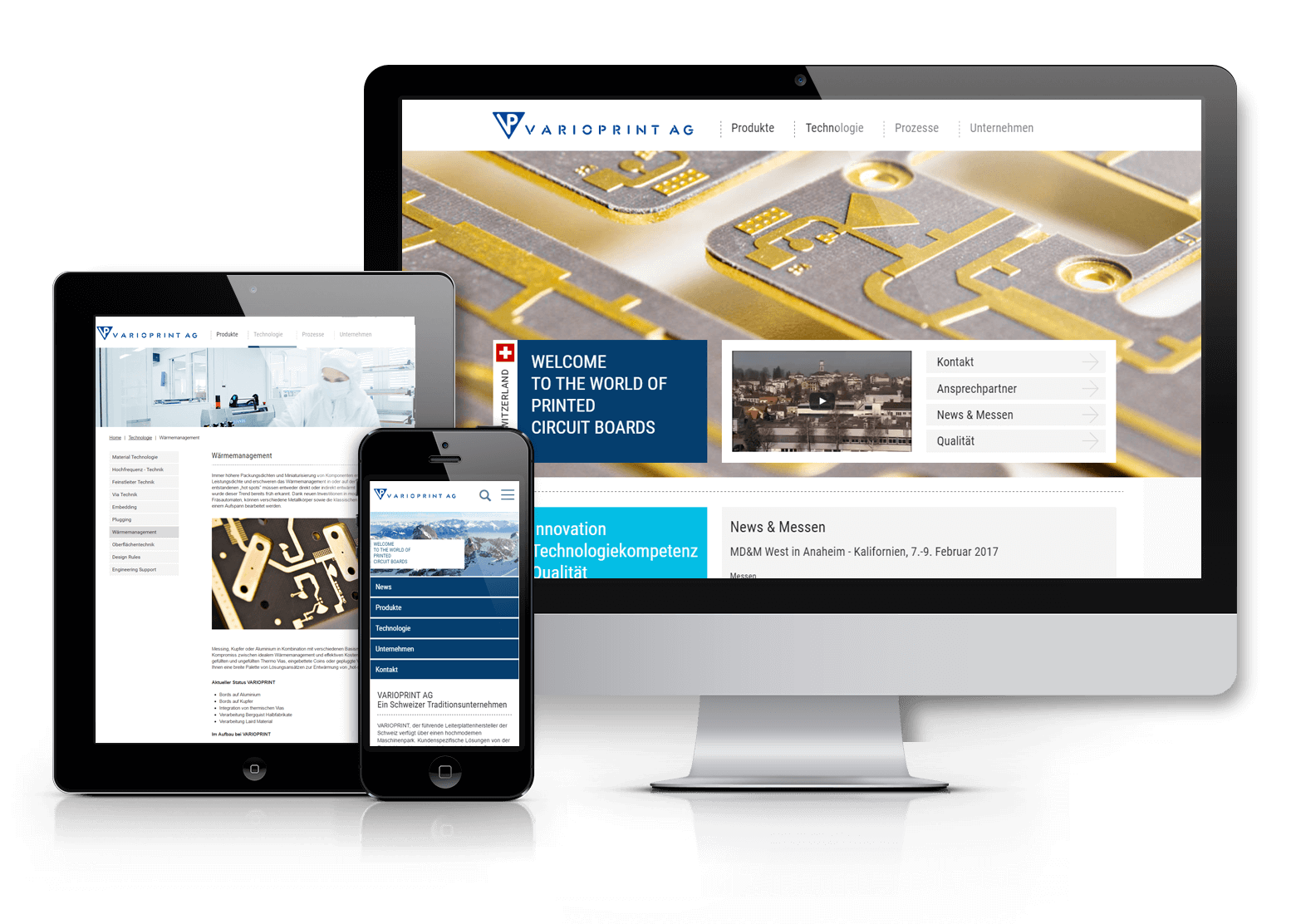 Webdesign und Umsetzung der Website für Varioprint AG