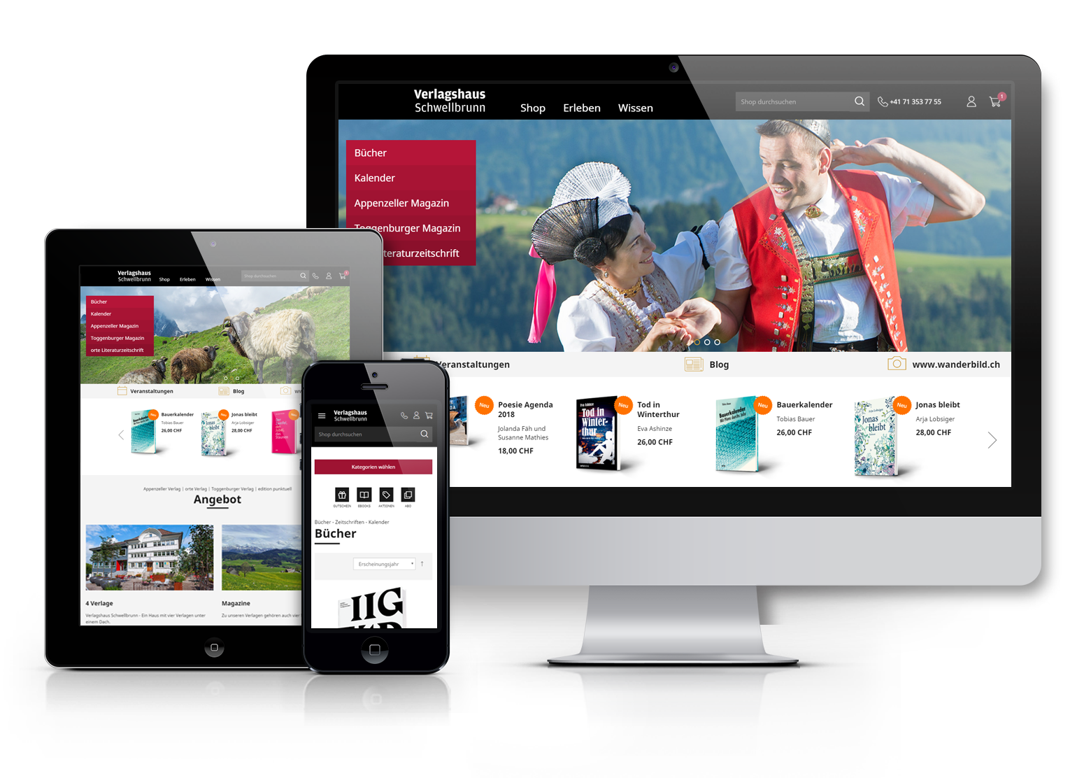 Magento Online Bücher Shop für das Verlaghaus Schwellbrunn