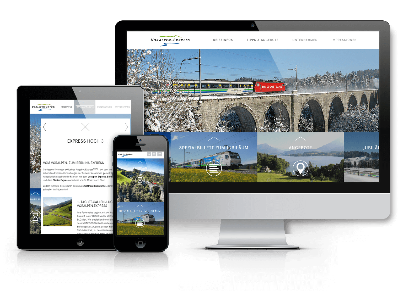 Responsive Website mir CMS für Voralpen-Express